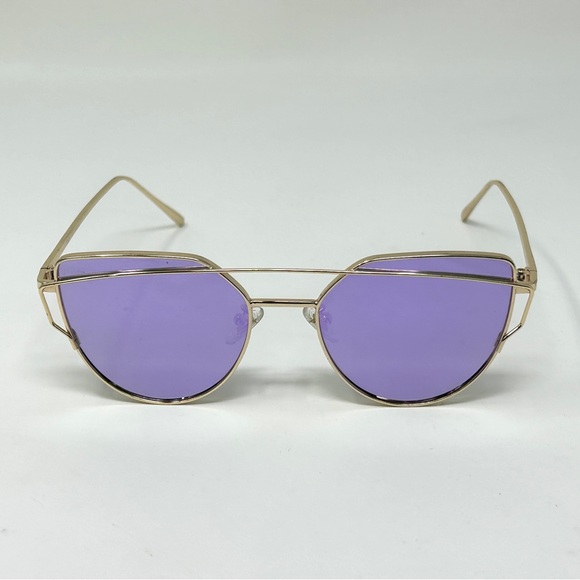 Sojos Gold Frame Purple Lens Summer Fashion Sunglasses - Picture 2 of 9